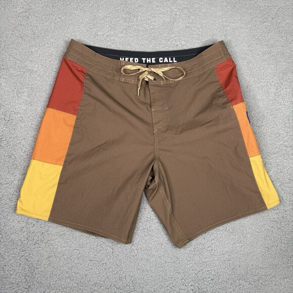 Howler Brothers Board Shorts Mens 34 Brown HB Chargers Premium Swim Surf Trunks - Picture 1 of 11